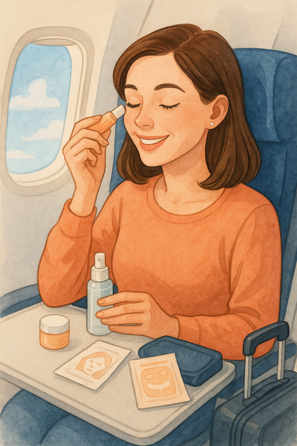 Les innovations beauté “on the go” : cosmétiques anti-fatigue utilisables en avion ou train